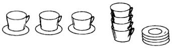 จากภาพ มีถ้วยกาแฟทั้งหมดกี่ถ้วย
