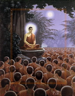ภาพทรงแสดงธรรมโอวาทปาฏิโมกข์