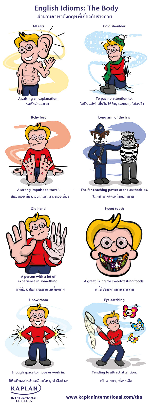 English Idioms: The Body สำนวนภาษาอังกฤษที่เกี่ยวกับร่างกาย
