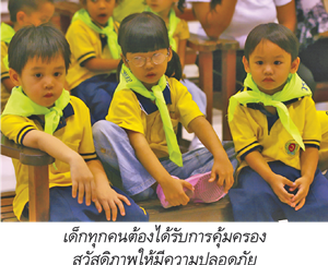 เด็กทุกคนต้องได้รับการคุ้มครองสวัสดิภาพให้มีความปลอดภัย