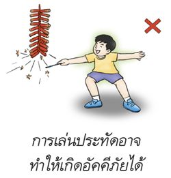 การเล่นประทัดอาจทำให้เกิดอัคคีภัยได้