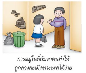 การอยู่ในที่ลับตาคนทำให้ถูกล่วงละเมิดทางเพศได้ง่าย