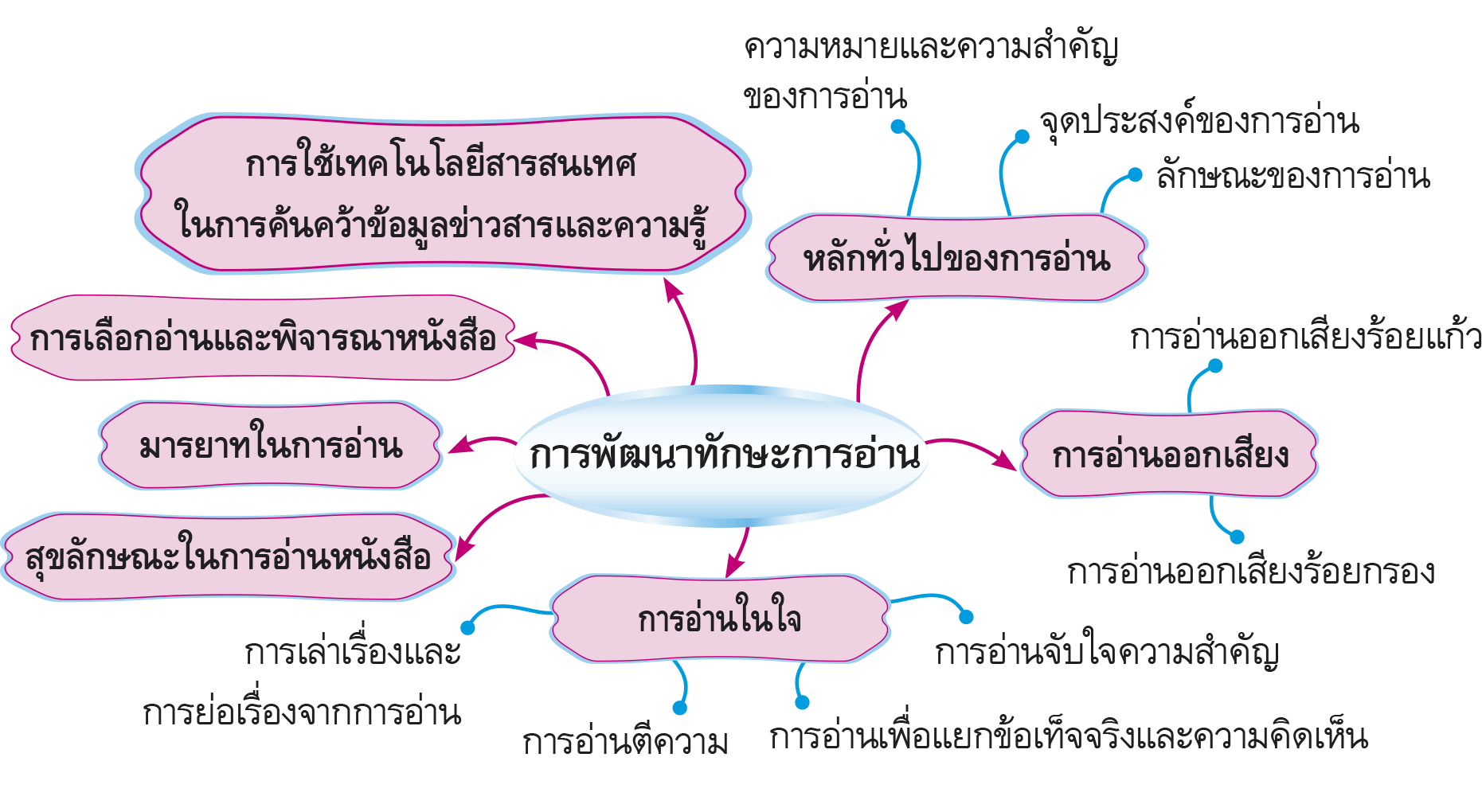 ผังมโนทัศน์การเรียนรู้ การพัฒนาทักษะการอ่าน