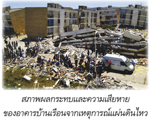สภาพผลกระทบและความเสียหายของอาคารบ้านเรือนจากเหตุการณ์แผ่นดินไหว